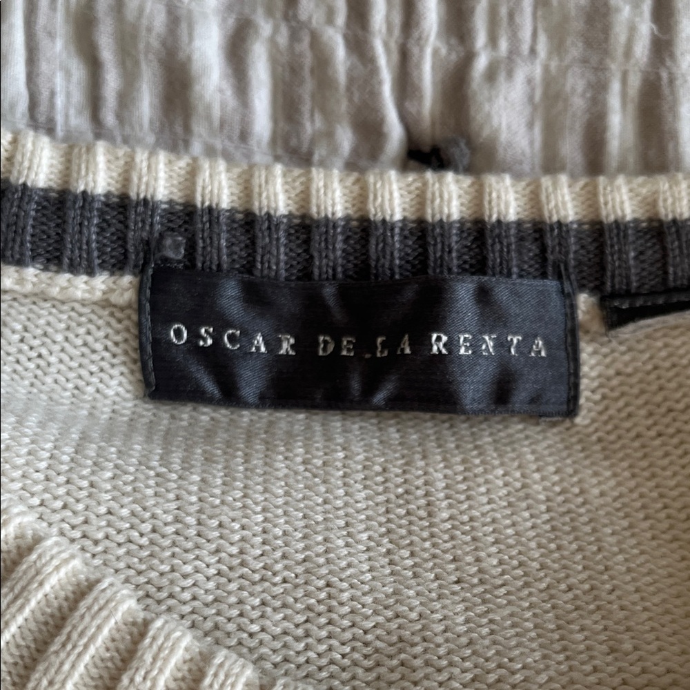 Oscar de la Renta Ivory Cable Knit Pullover - Picture 2 of 4